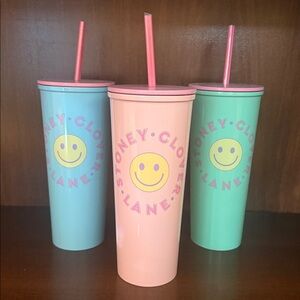 3 Stoney Clover Lane x Target set of 3 Tumblers pink, green & blue